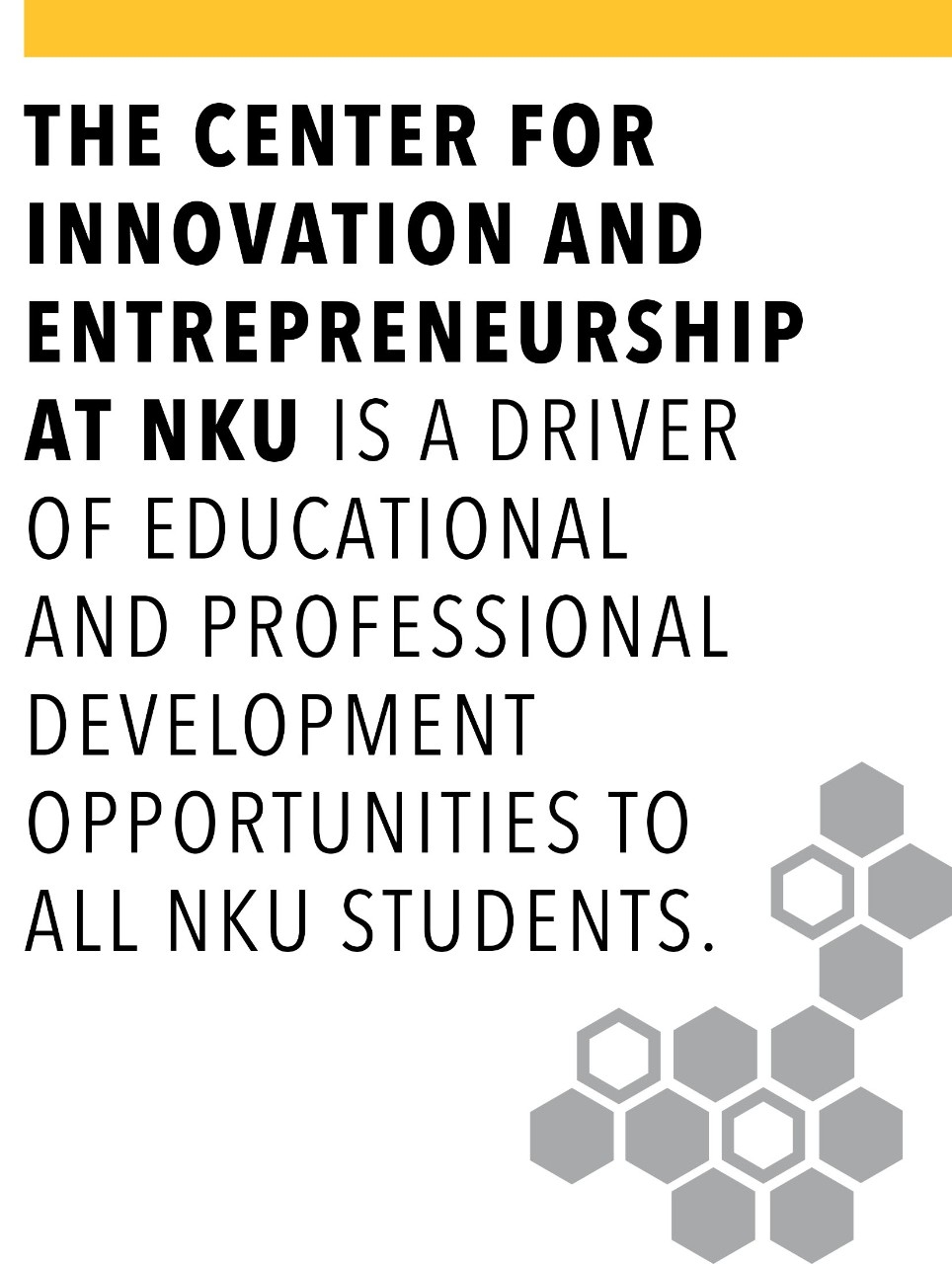 The Center for Innovation and Entrepreneurship at 九色视频 is a driver of educational and professional development opportunities to all NKU students.